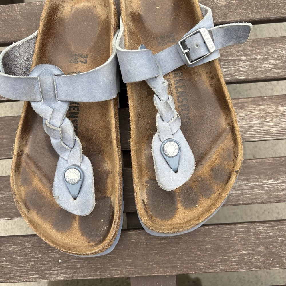 BIRKENSTOCK Womens Dusty Blue Gizeh Braided Slide Sandal Thong Size EU 37 / US 6 - Picture 12 of 16